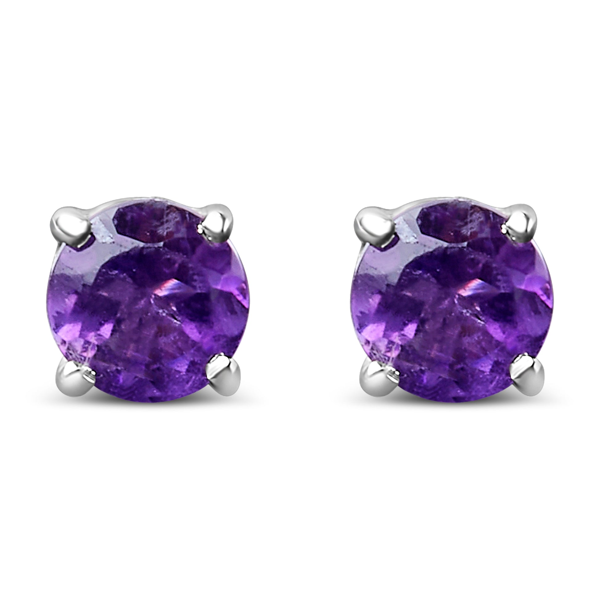 .925 Sterling Silver 3.5 MM Created Round Red Garnet Solitaire Stud Earrings Bids.com