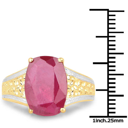 7.50 Carat Glass Filled Ruby .925 Sterling Silver Ring Bids.com