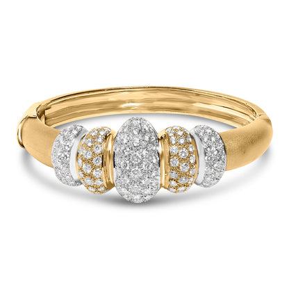 18K Gold 6.00 Cttw Diamond Graduating Dome Bangle Bracelet (G-H Color, VS2-SI1 Clarity) Bids.com