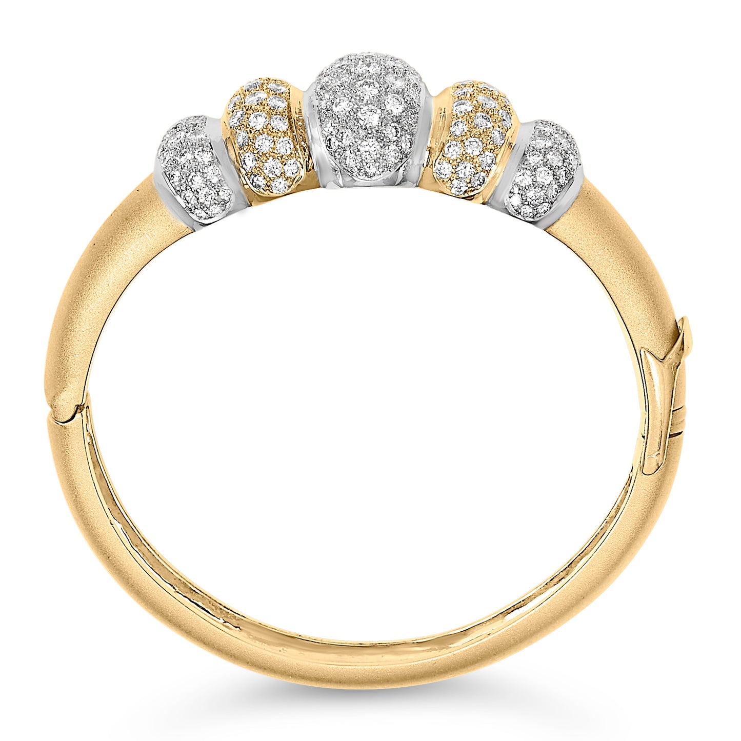 18K Gold 6.00 Cttw Diamond Graduating Dome Bangle Bracelet (G-H Color, VS2-SI1 Clarity) Bids.com