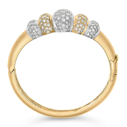 18K Gold 6.00 Cttw Diamond Graduating Dome Bangle Bracelet (G-H Color, VS2-SI1 Clarity) Bids.com