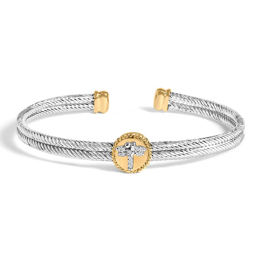 18K Yellow Gold Plated .925 Sterling Silver Diamond Accent Dragonfly Medallion Bangle Bracelet (I-J Color, SI1-SI2 Clarity) - 7.75 Inches Bids.com