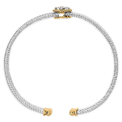 18K Yellow Gold Plated .925 Sterling Silver Diamond Accent Dragonfly Medallion Bangle Bracelet (I-J Color, SI1-SI2 Clarity) - 7.75 Inches Bids.com