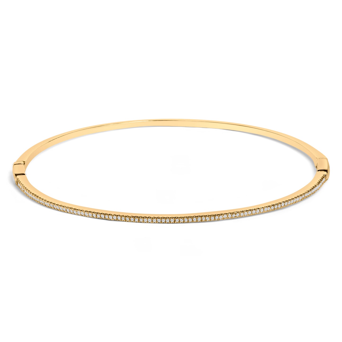 14K Yellow Gold 1/3 Cttw Diamond Half Eternity Bangle Bracelet (I-J Color, I2-I3 Clarity) - 7.75" Inches Bids.com