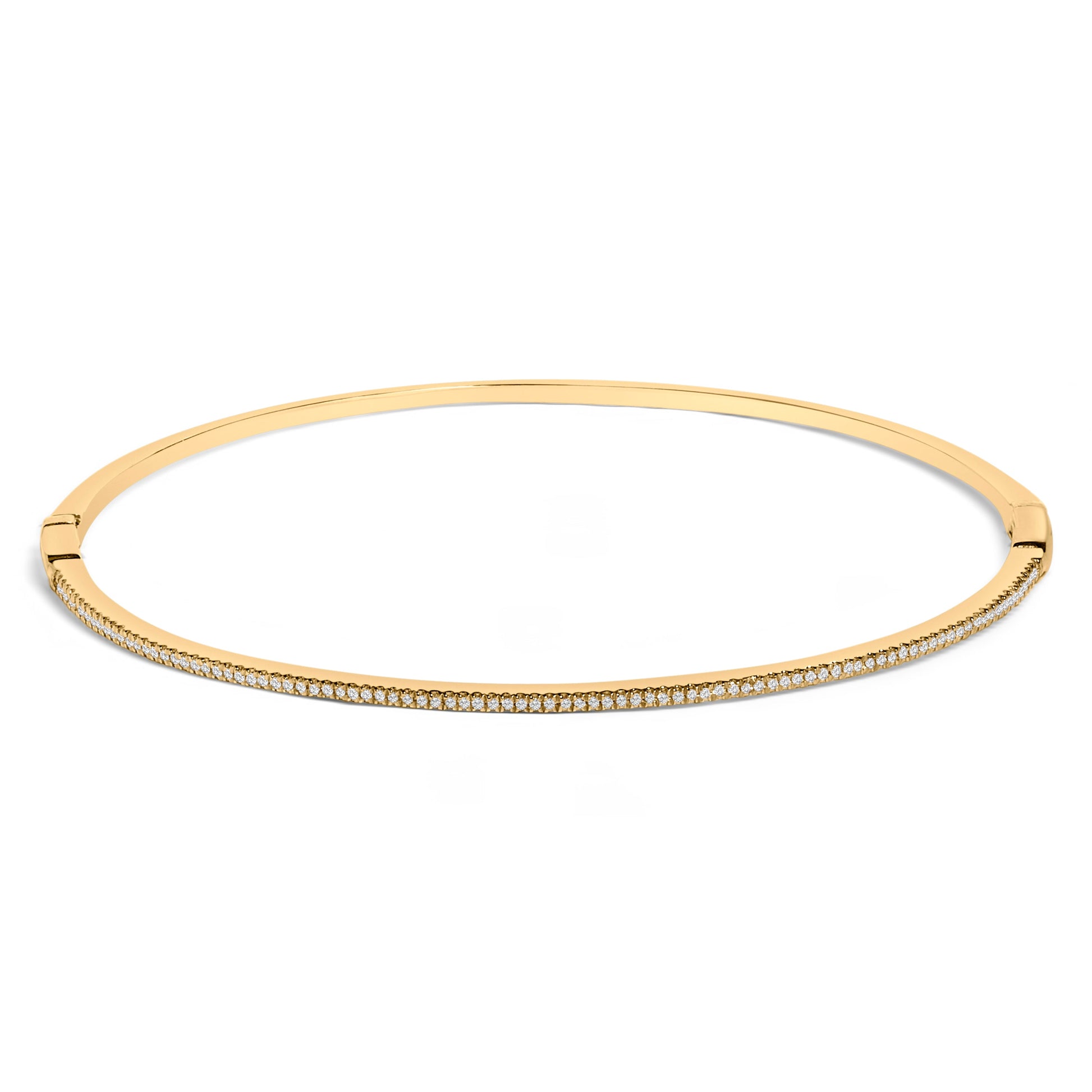 14K Yellow Gold 1/3 Cttw Diamond Half Eternity Bangle Bracelet (I-J Color, I2-I3 Clarity) - 7.75" Inches Bids.com