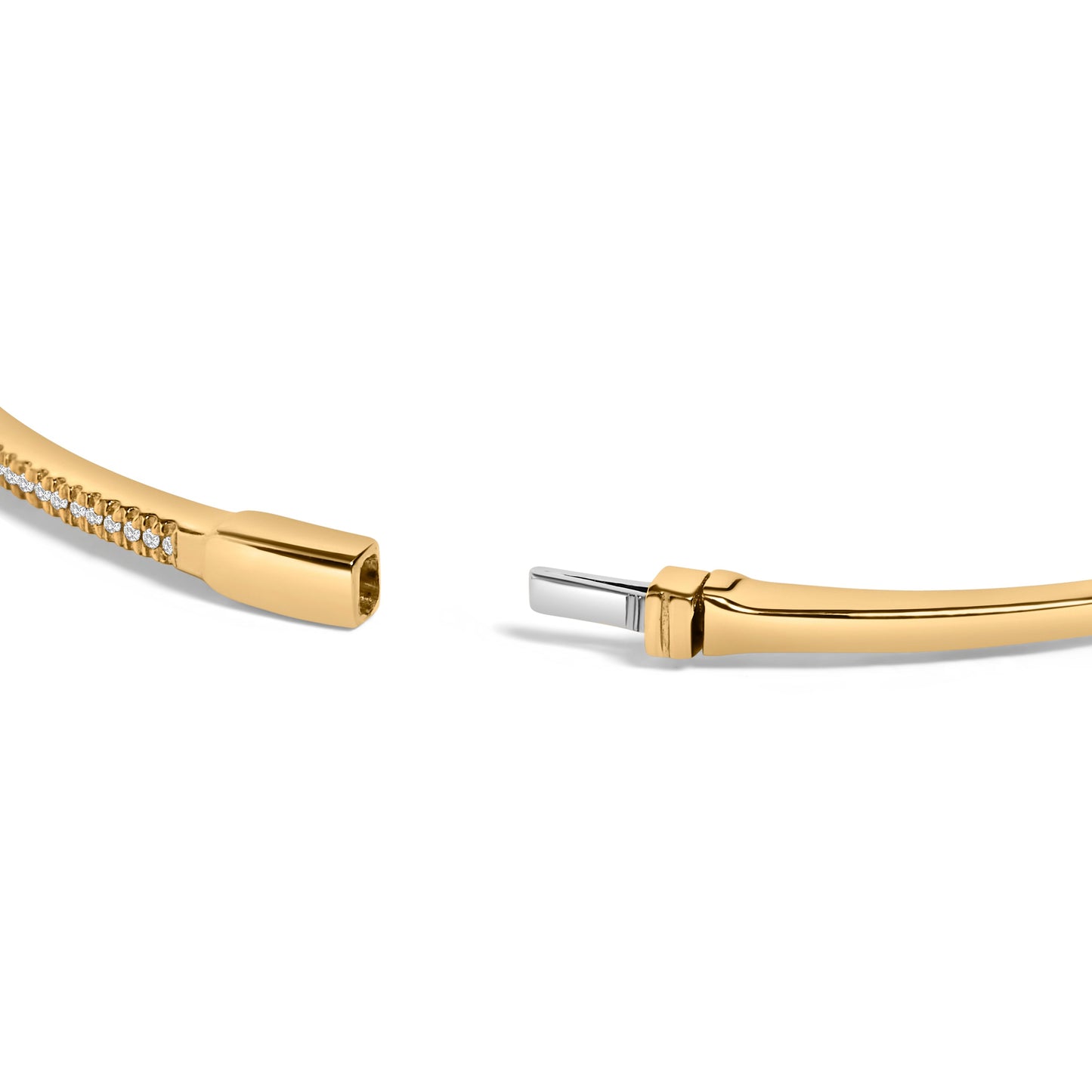 14K Yellow Gold 1/3 Cttw Diamond Half Eternity Bangle Bracelet (I-J Color, I2-I3 Clarity) - 7.75" Inches Bids.com