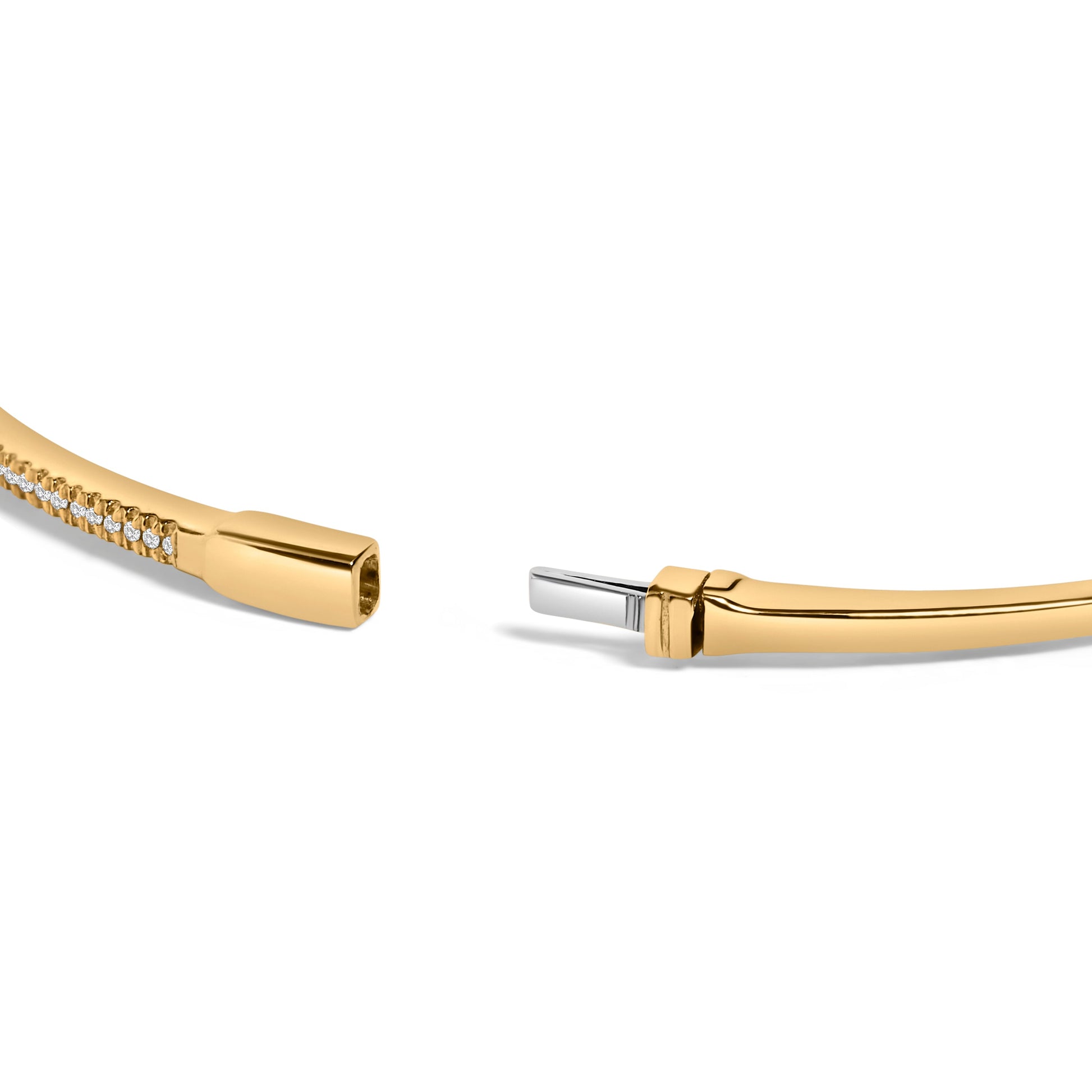 14K Yellow Gold 1/3 Cttw Diamond Half Eternity Bangle Bracelet (I-J Color, I2-I3 Clarity) - 7.75" Inches Bids.com