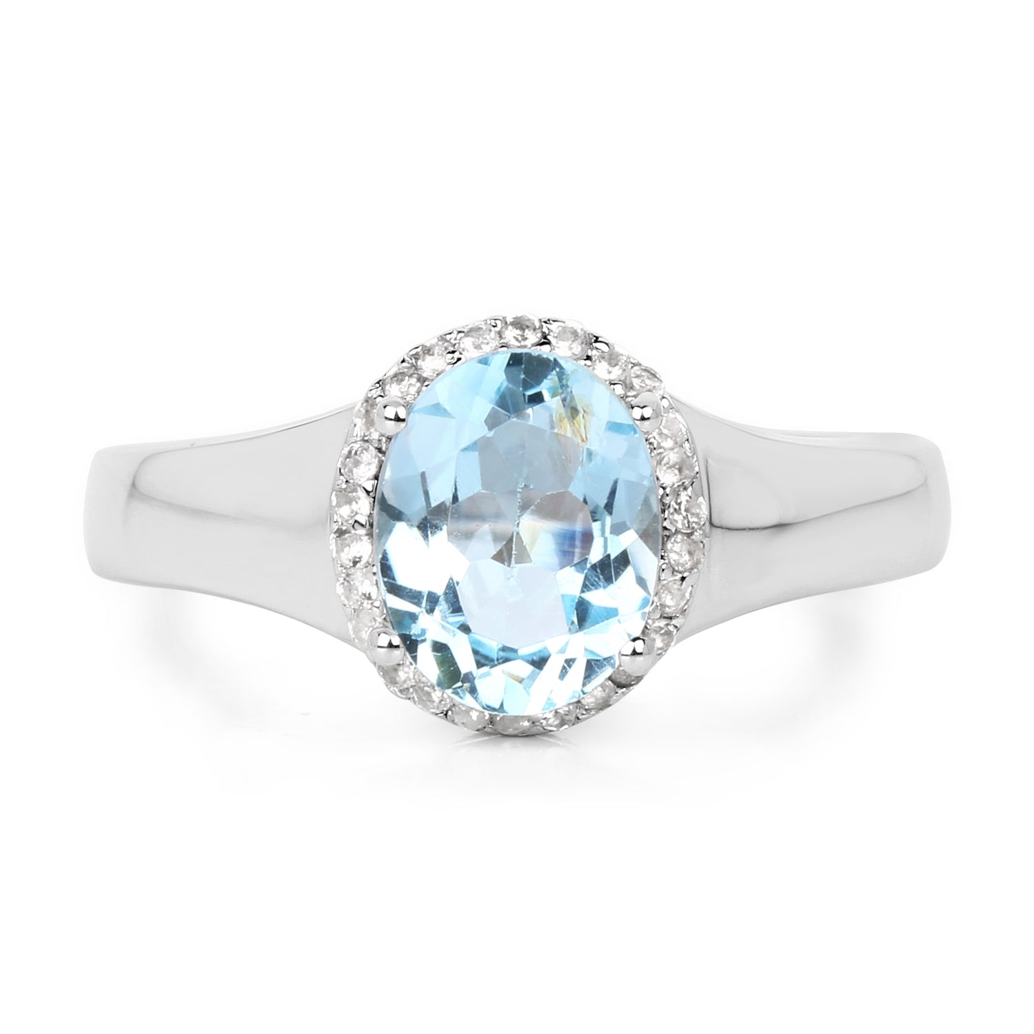 2.63 Carat Genuine  Blue Topaz and White Topaz .925 Sterling Silver Ring Bids.com