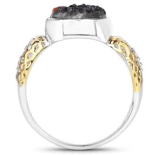 4.74 Carat Genuine Multi Stones .925 Sterling Silver Ring Bids.com