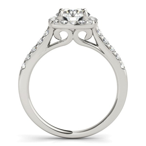Square Shape Halo Diamond Engagement Ring in 14k White Gold (1 1/2 cttw) Bids.com