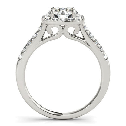 Square Shape Halo Diamond Engagement Ring in 14k White Gold (1 1/2 cttw) Bids.com