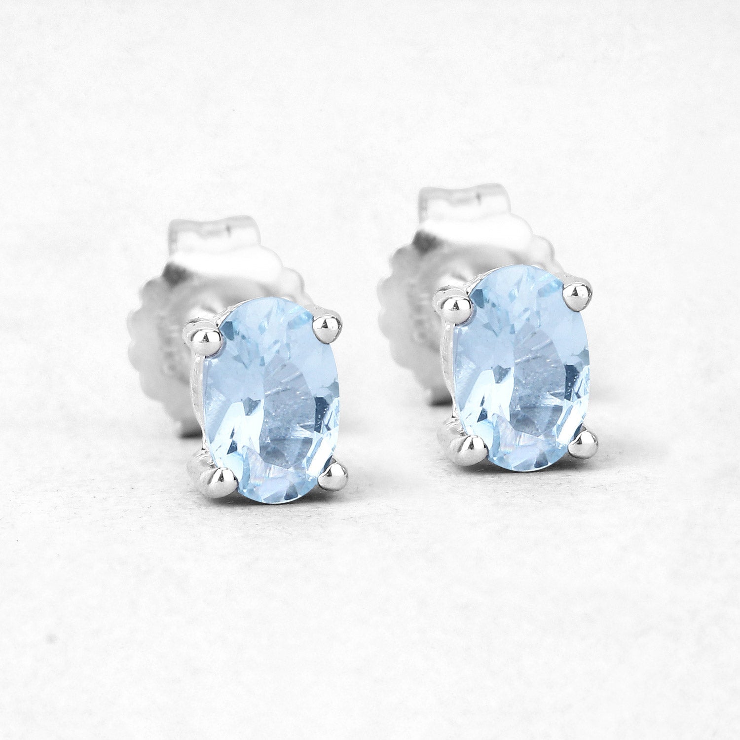 0.72 Carat Genuine Aquamarine .925 Sterling Silver Earrings Bids.com