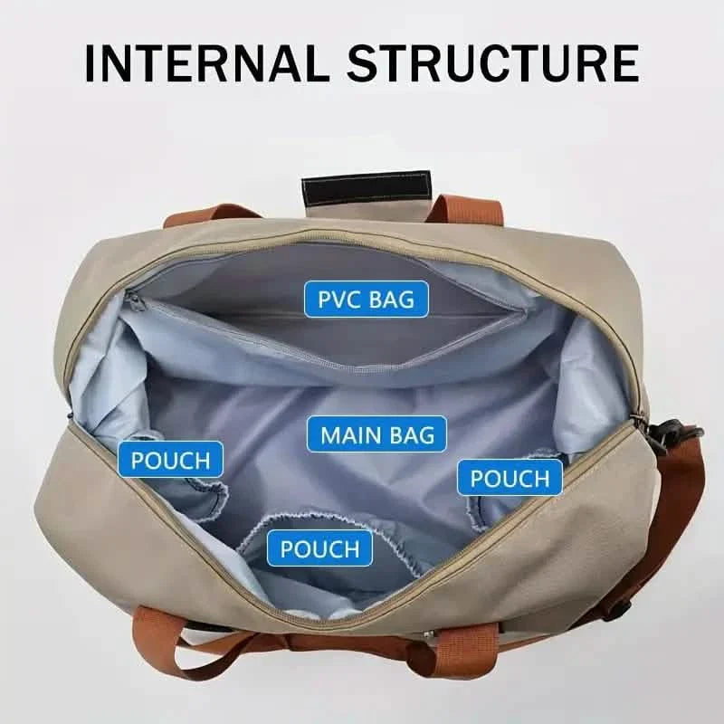 Nylon Duffel Bag for Travel – Large Capacity, Foldable, Shoe Compartment – Men & Women DailySale