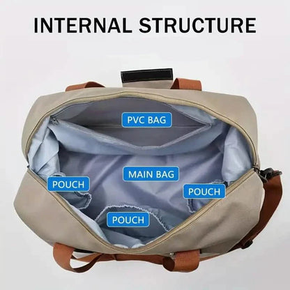 Nylon Duffel Bag for Travel – Large Capacity, Foldable, Shoe Compartment – Men & Women DailySale