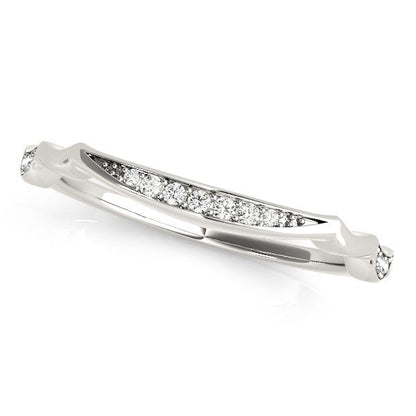 14k White Gold Unique Graduated Style Diamond Wedding Band (1/10 cttw) Bids.com