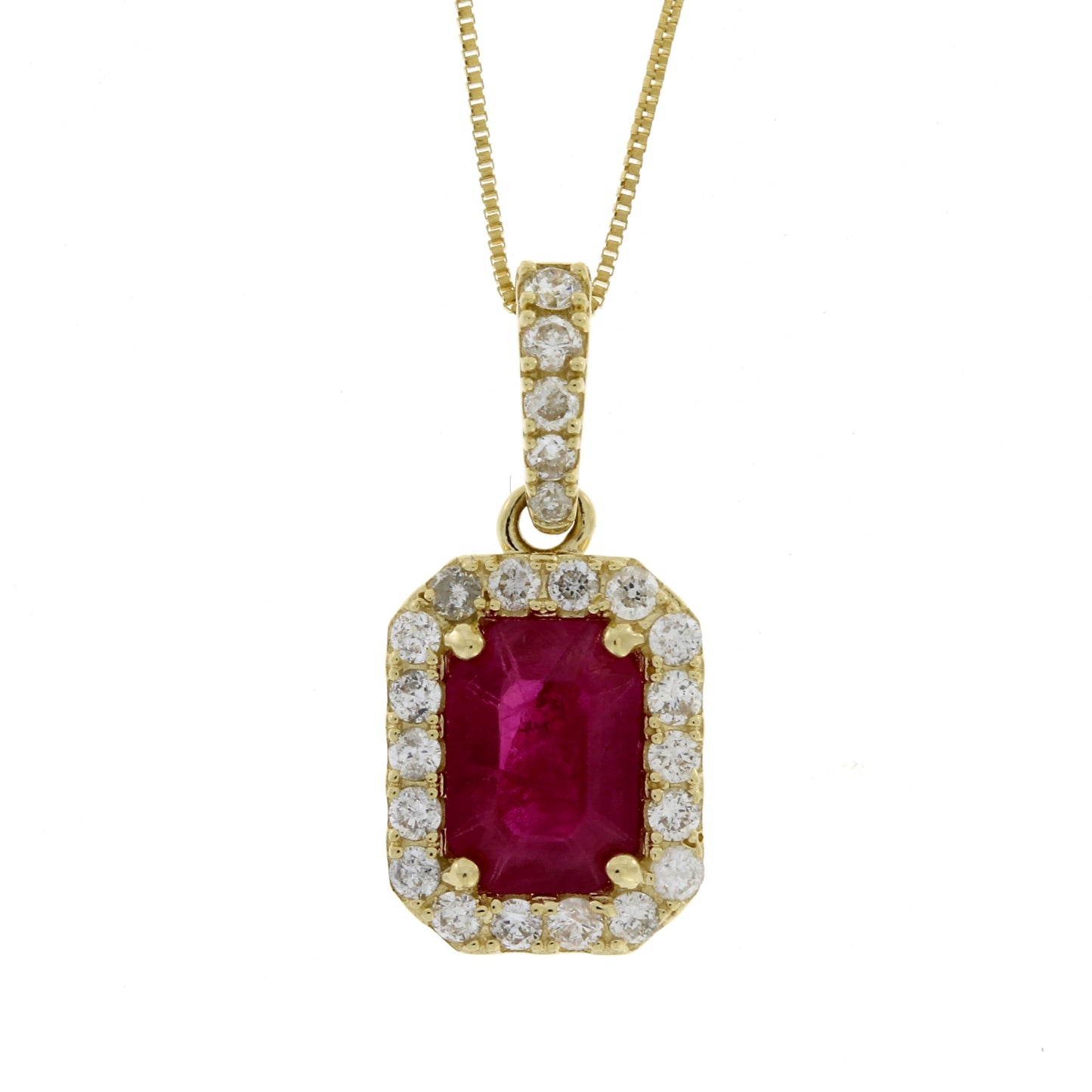 1.25ct Ruby Diamond Fashion Pendants 14KT Yellow Gold Bids.com
