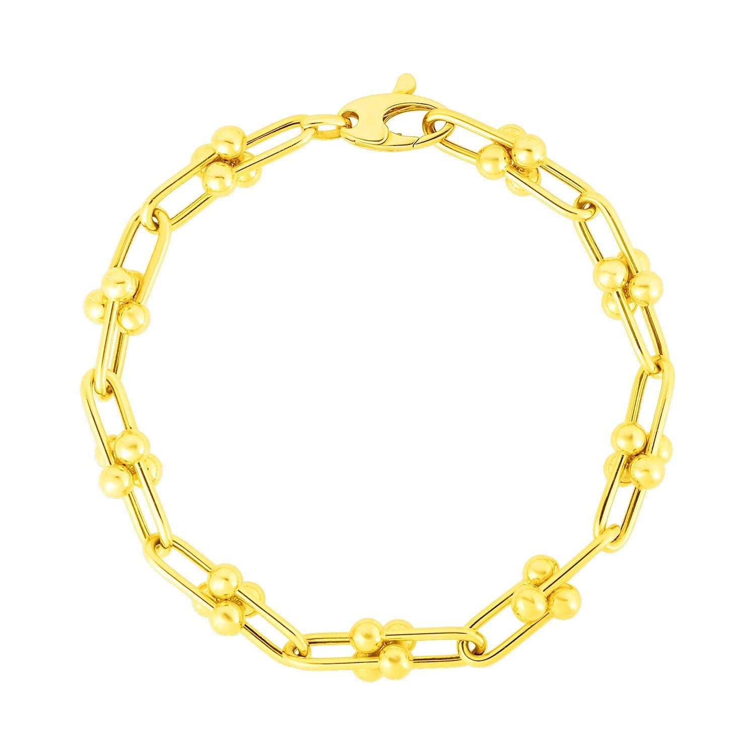 14k Yellow Gold 7 1/2 inch Jax Chain Bracelet Bids.com