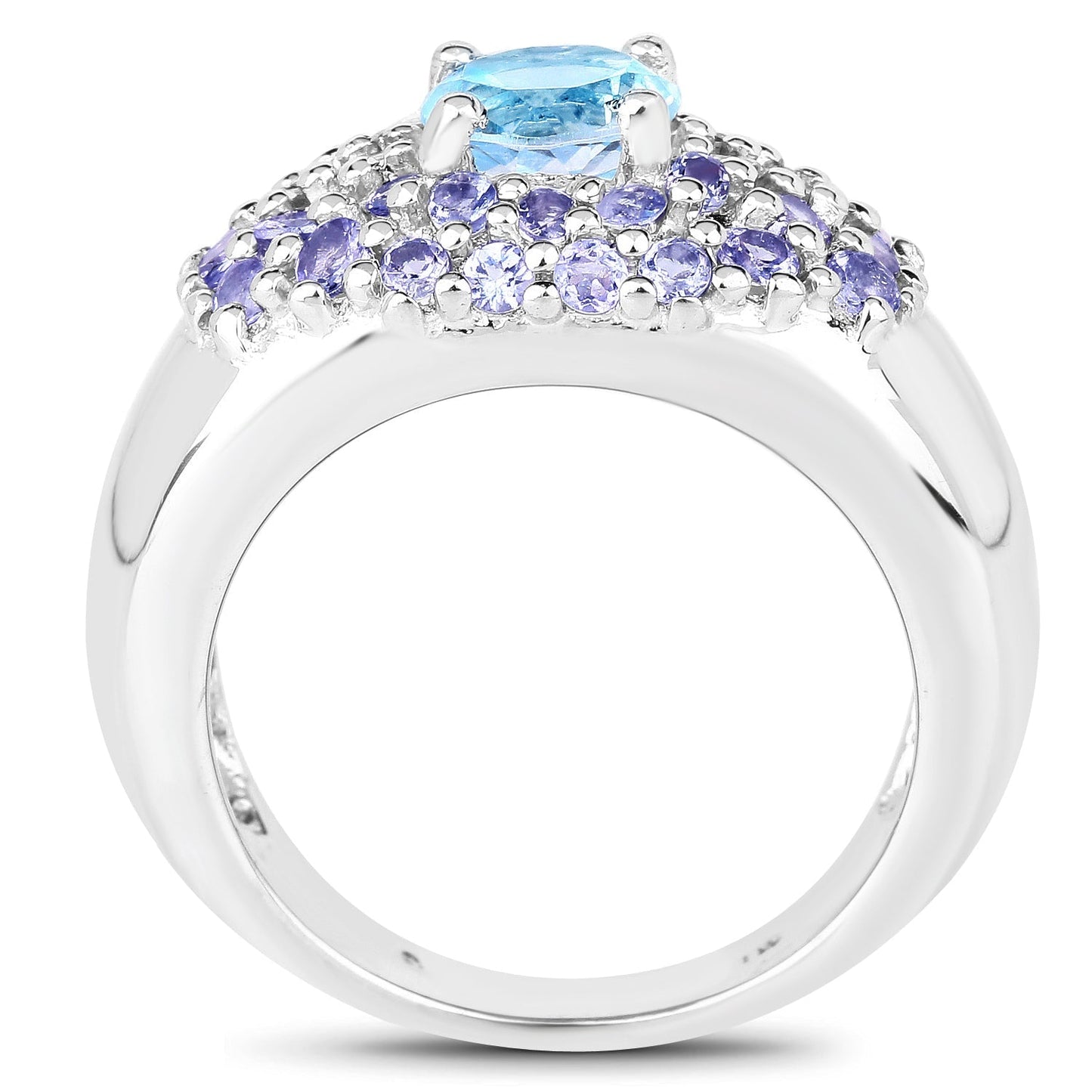 2.78 Carat Genuine Blue Topaz and Tanzanite .925 Sterling Silver Ring Bids.com