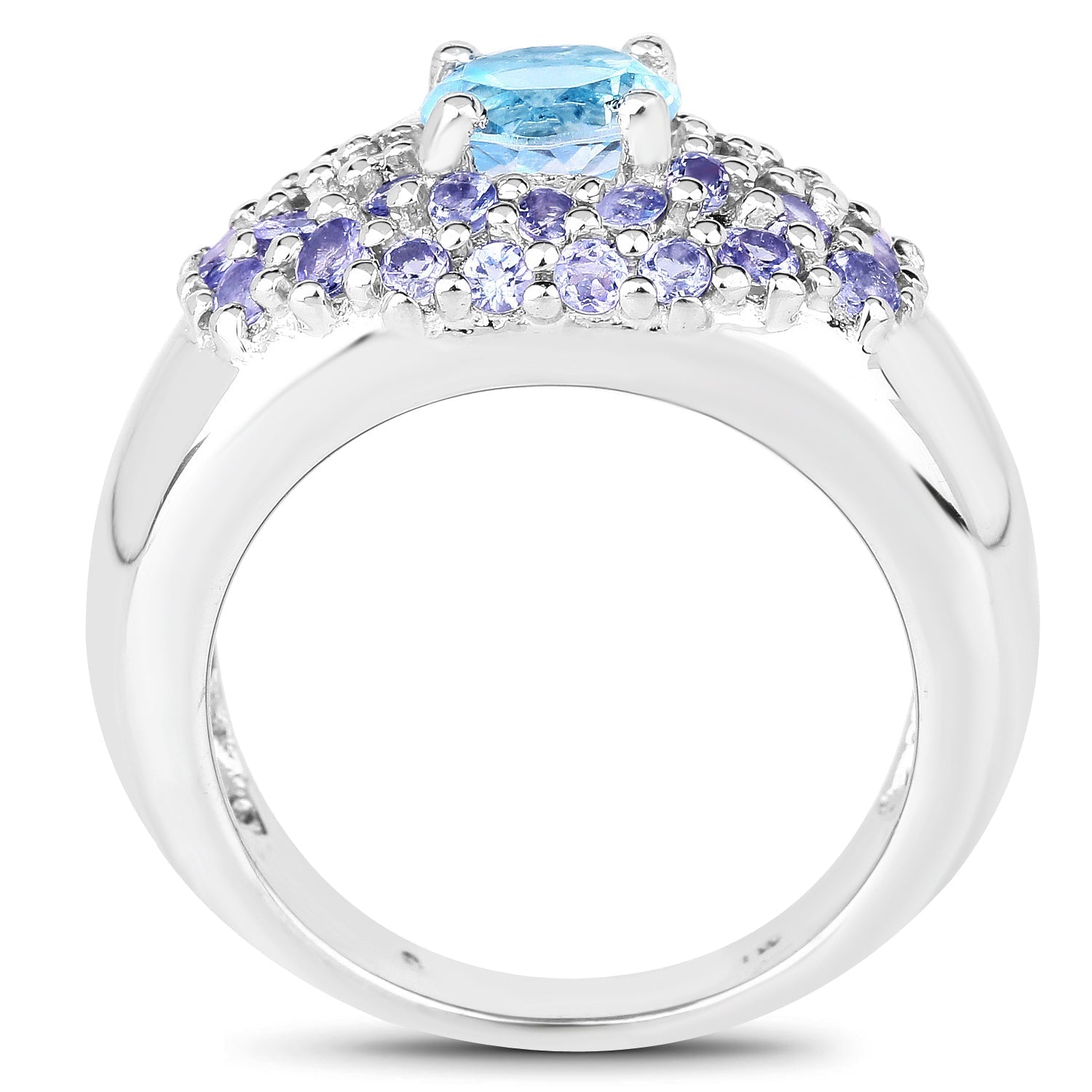 2.78 Carat Genuine Blue Topaz and Tanzanite .925 Sterling Silver Ring Bids.com