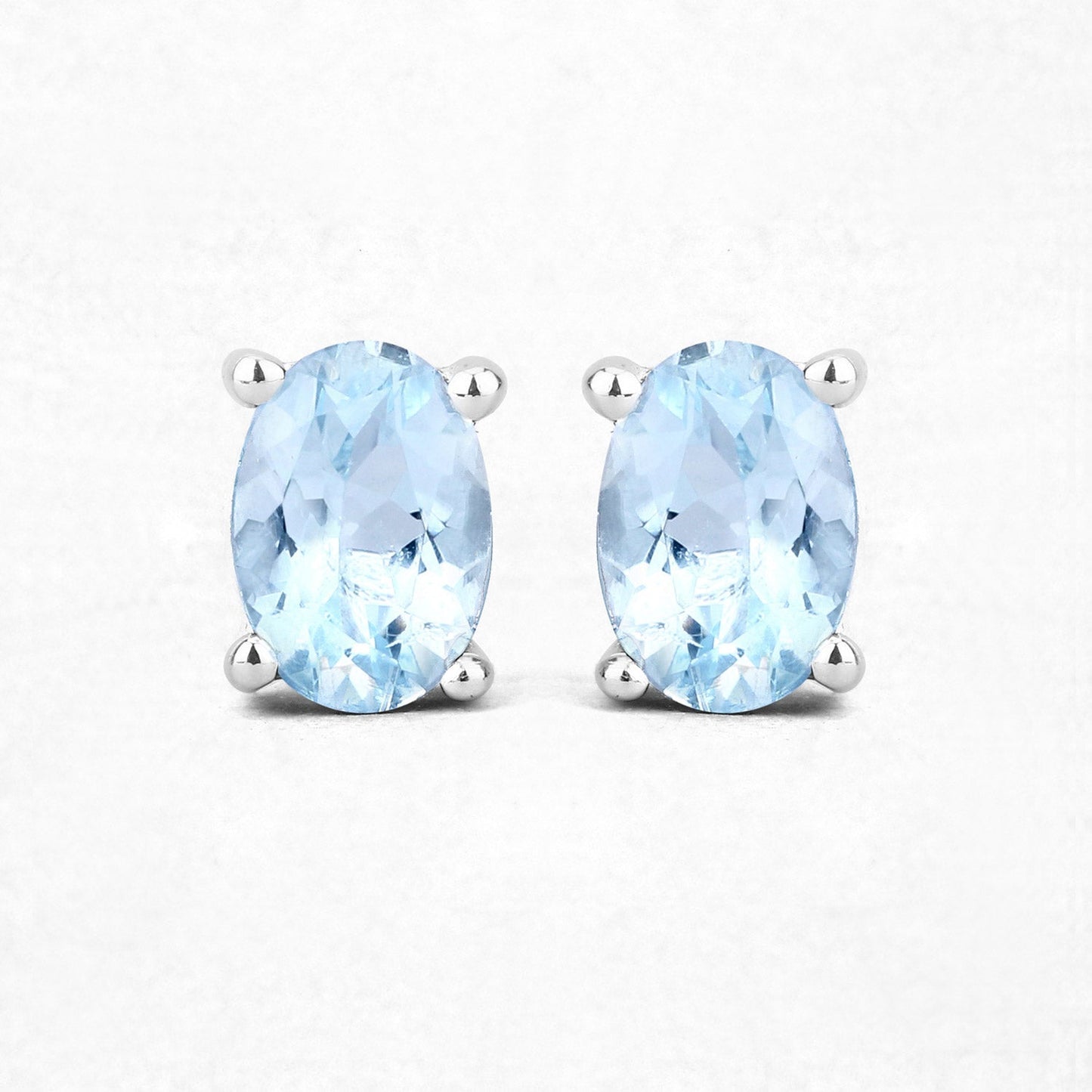 0.72 Carat Genuine Aquamarine .925 Sterling Silver Earrings Bids.com