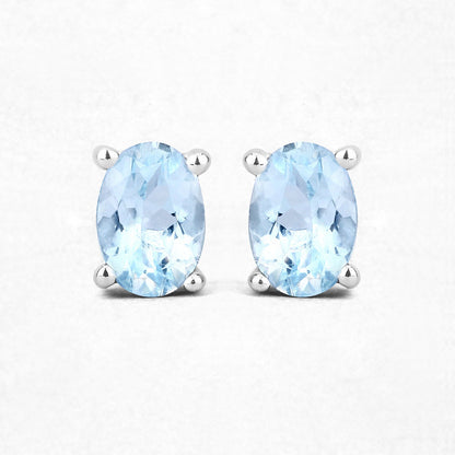 0.72 Carat Genuine Aquamarine .925 Sterling Silver Earrings Bids.com