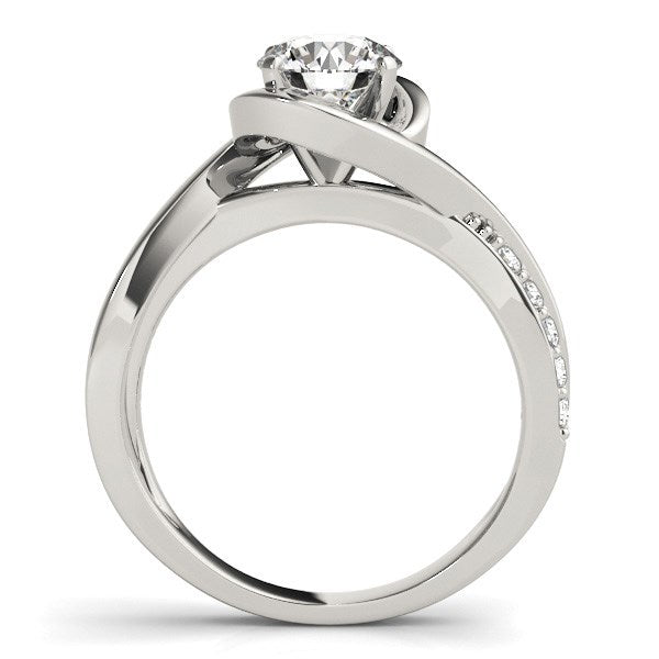 14k White Gold Split Band Round Bypass Diamond Engagement Ring (1 1/8 cttw) Bids.com