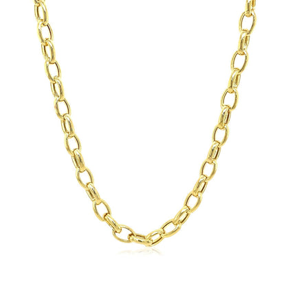 4.6mm 14k Yellow Gold Oval Rolo Chain Bids.com