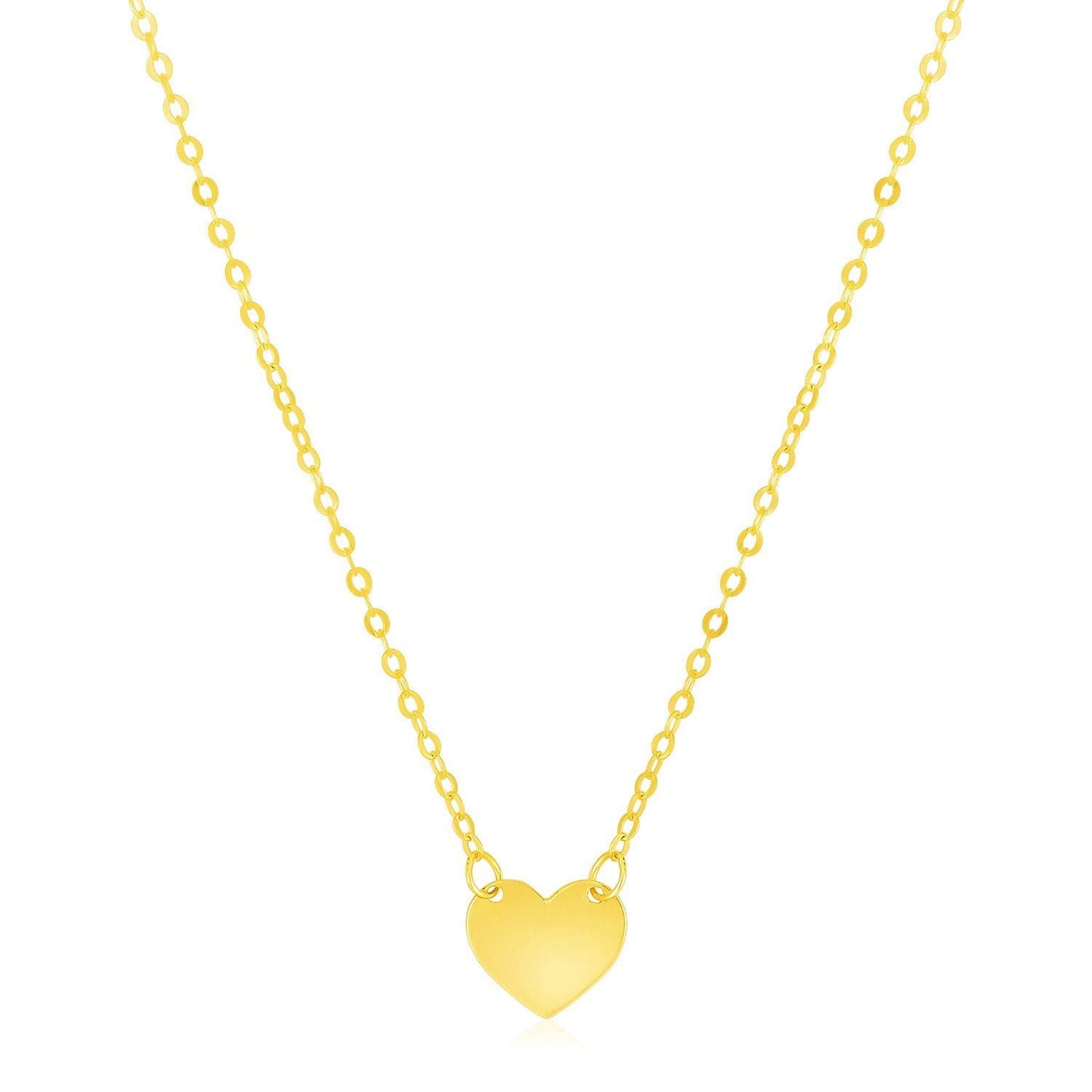 14k Yellow Gold Polished Mini Heart Necklace Bids.com