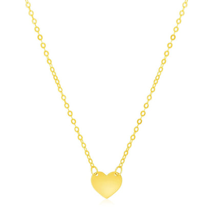 14k Yellow Gold Polished Mini Heart Necklace Bids.com