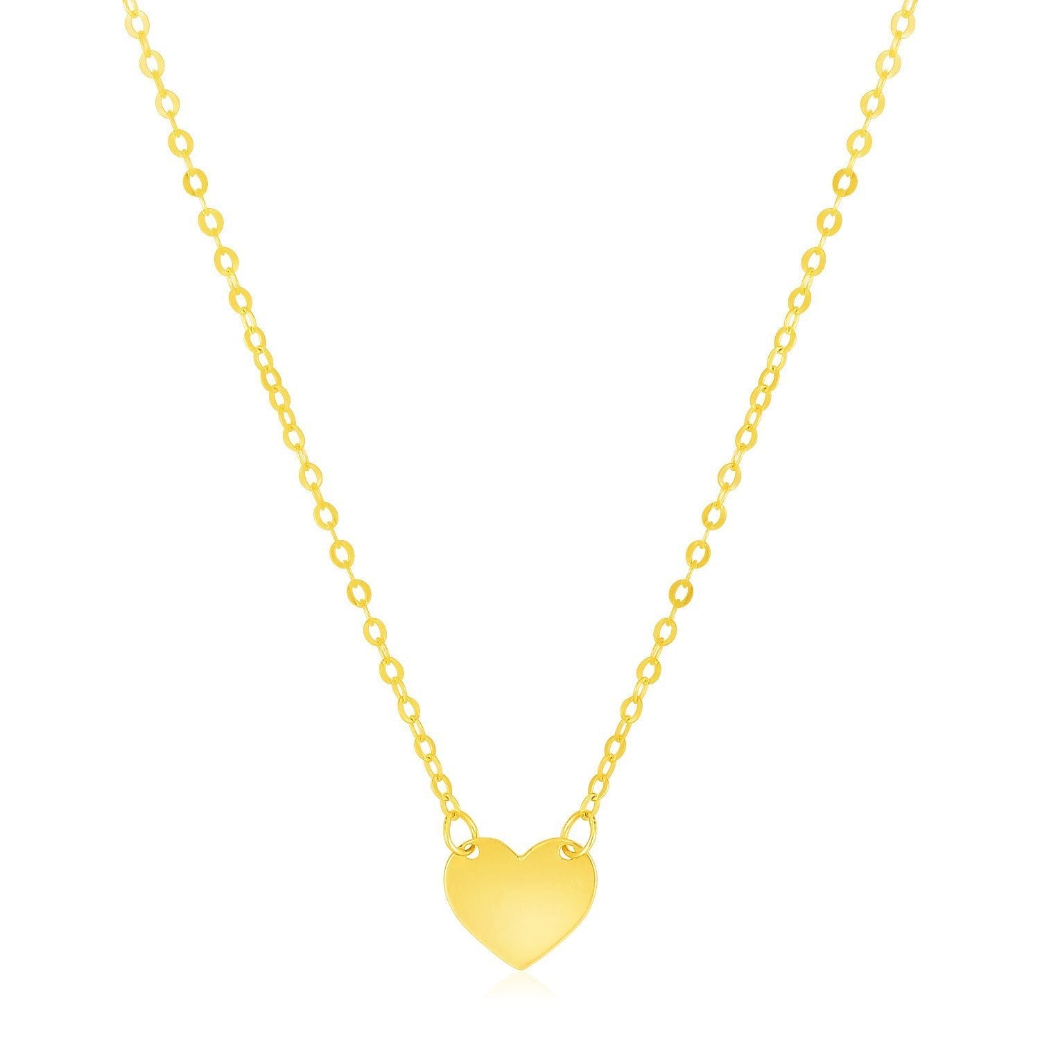 14k Yellow Gold Polished Mini Heart Necklace Bids.com