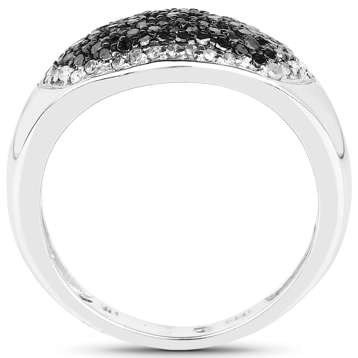 0.46 Carat Genuine Black Diamond and White Diamond .925 Sterling Silver Ring Bids.com