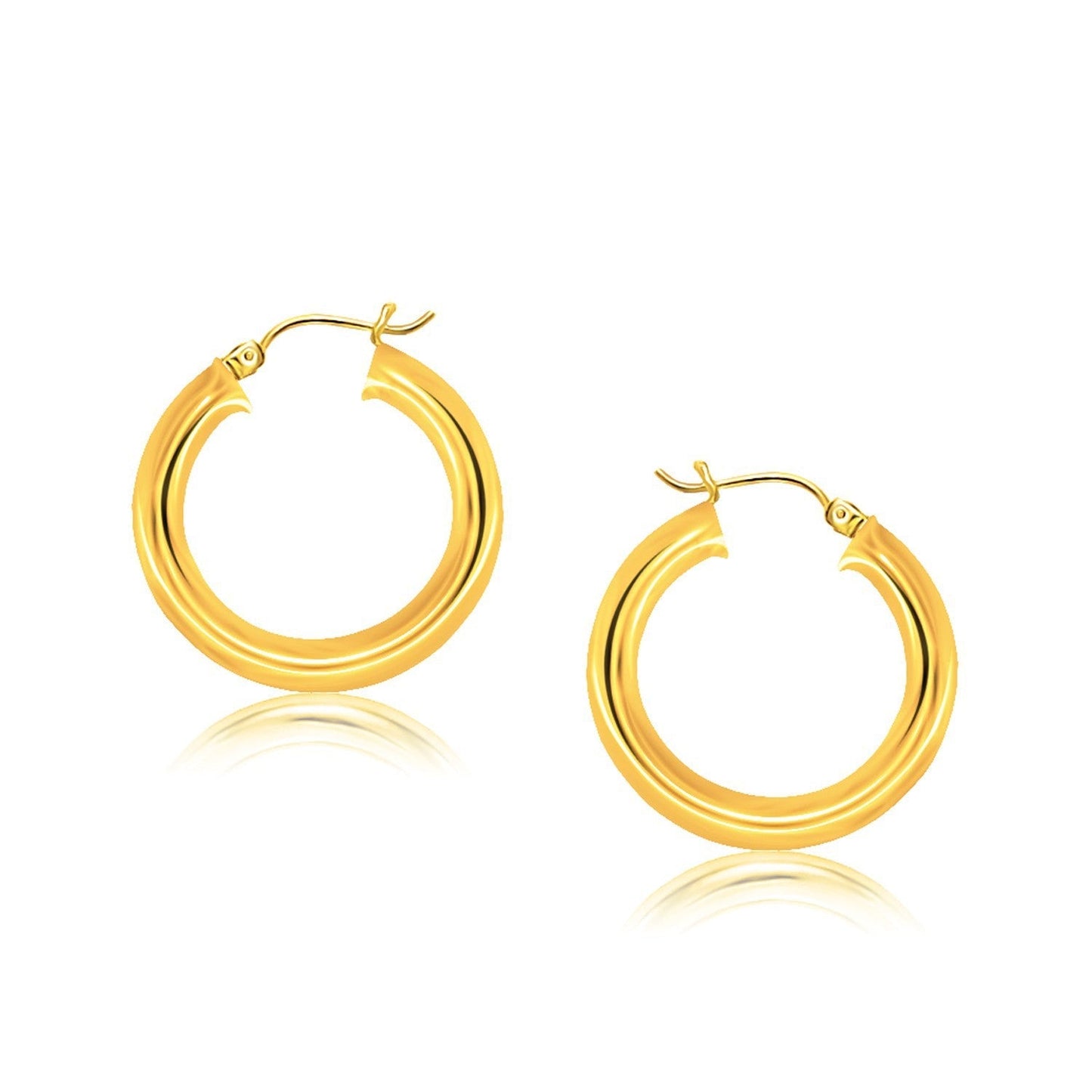14k Yellow Gold Polished Hoop Earrings (30 mm) Bids.com
