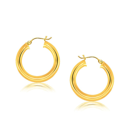 14k Yellow Gold Polished Hoop Earrings (30 mm) Bids.com