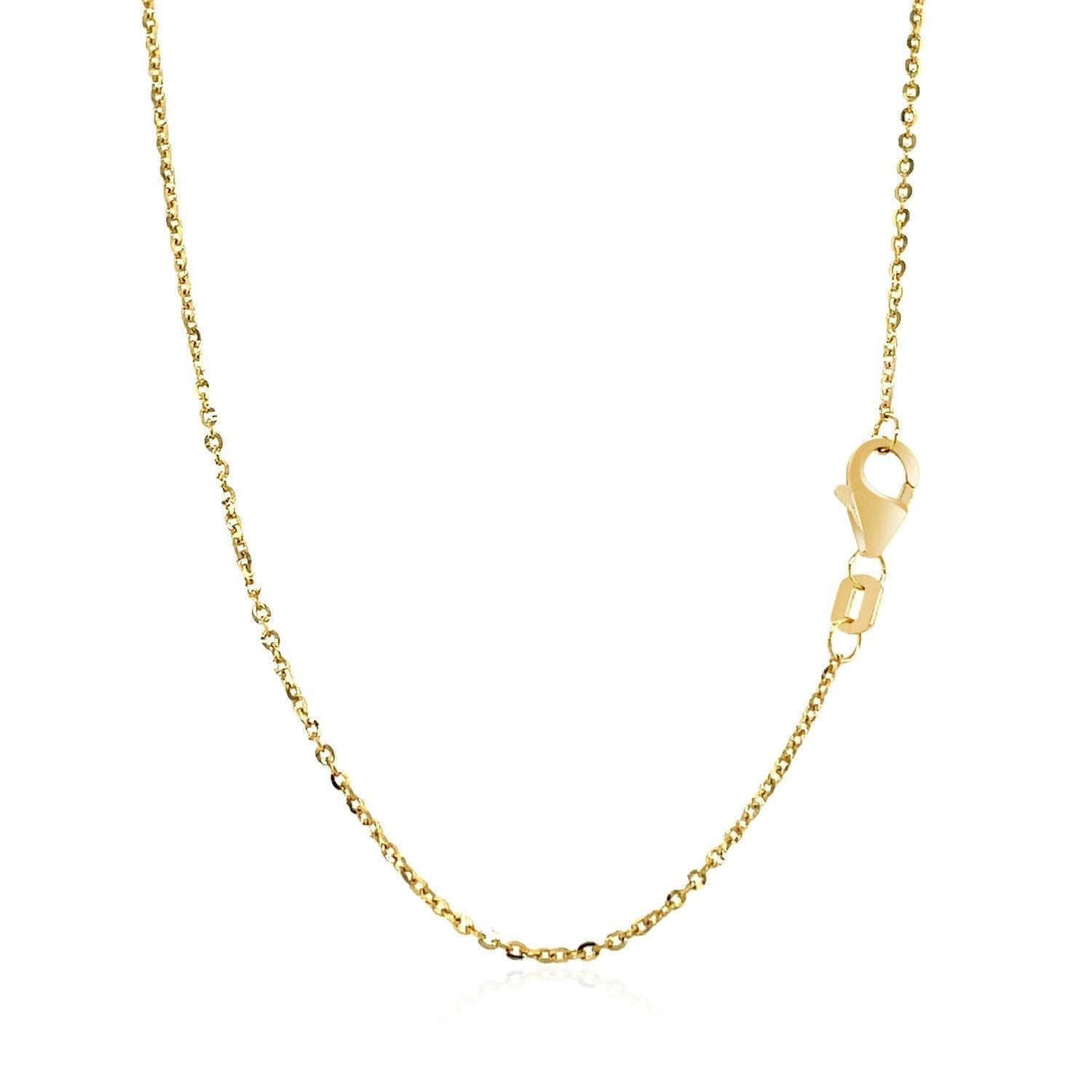 14k Yellow Gold Chain Necklace with a Shiny Flat Bar Bids.com
