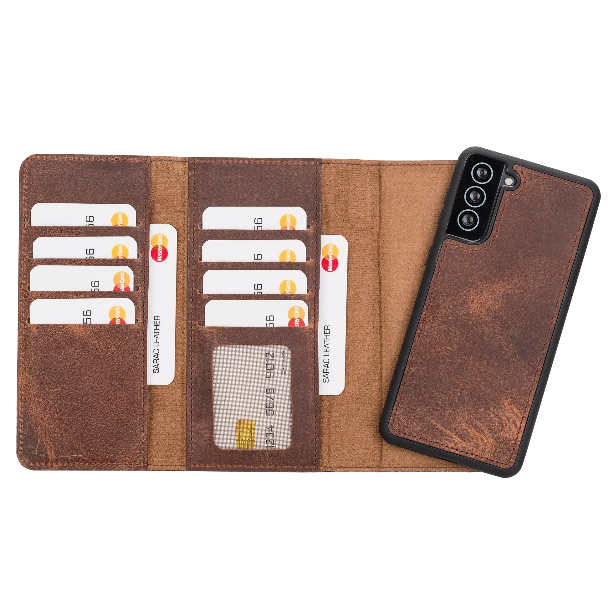 Samsung Galaxy S21 Plus Leather Wallet Case Detachable RFID – Santa Mizuri Leather