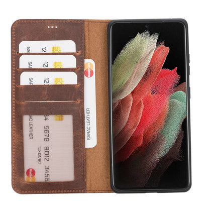 Samsung Galaxy S21 Ultra Leather Wallet Case Detachable RFID – Liluri Mizuri Leather