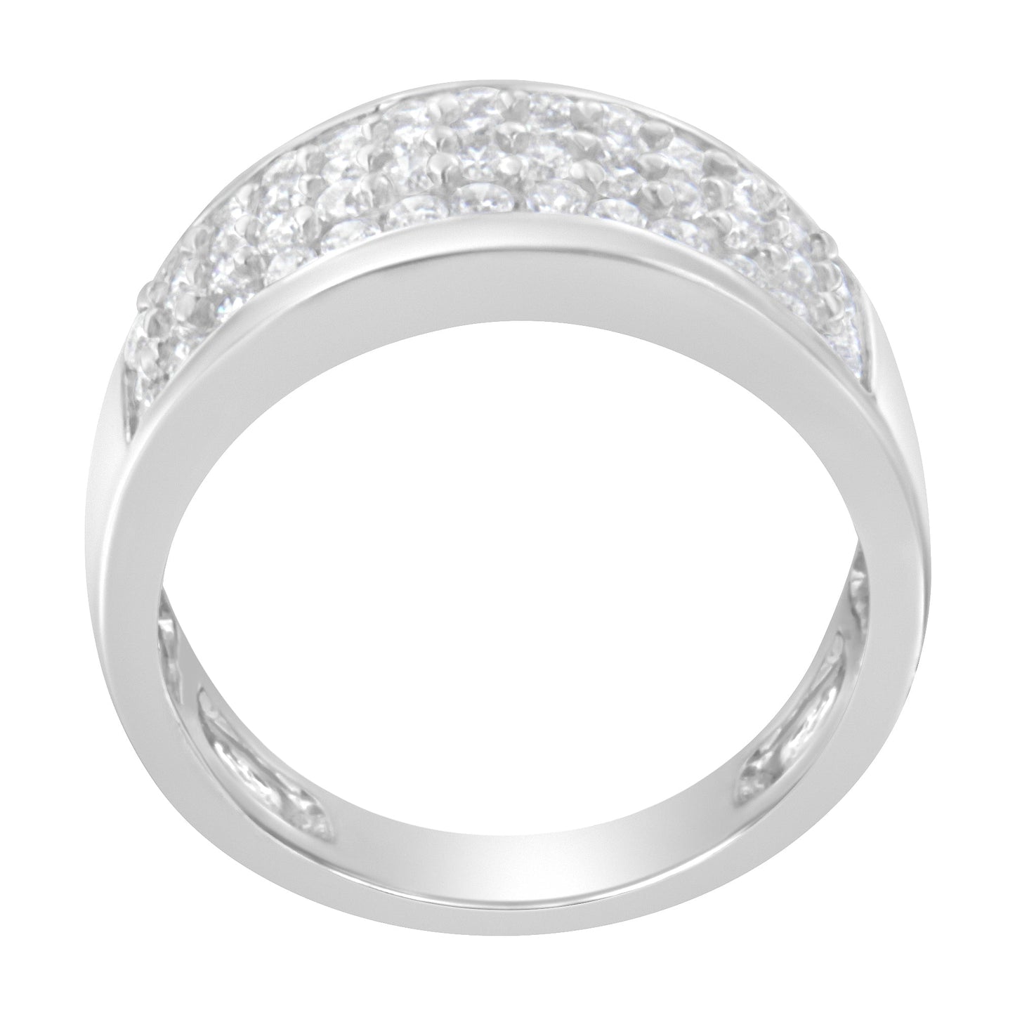 14K White Gold Round Cut Diamond Ring (1.0 Cttw, H-I Color, SI2-I1 Clarity) - Size 6-1/2 Bids.com