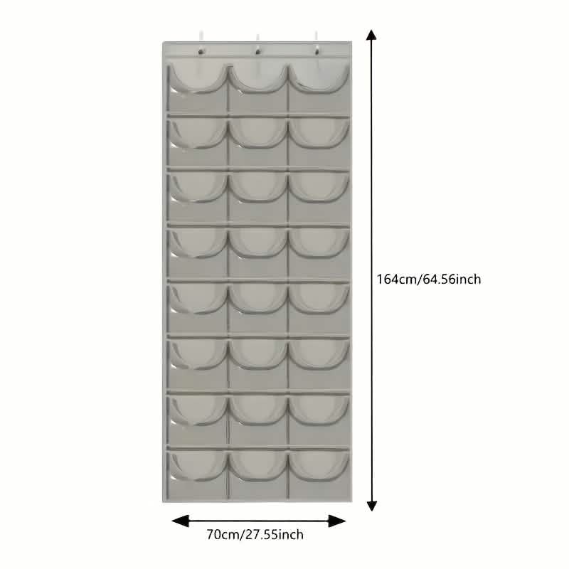 24-Grid Hanging Door Organizer – Space-Saving Nylon Storage with Clear Pockets DailySale