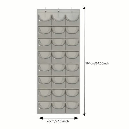 24-Grid Hanging Door Organizer – Space-Saving Nylon Storage with Clear Pockets DailySale