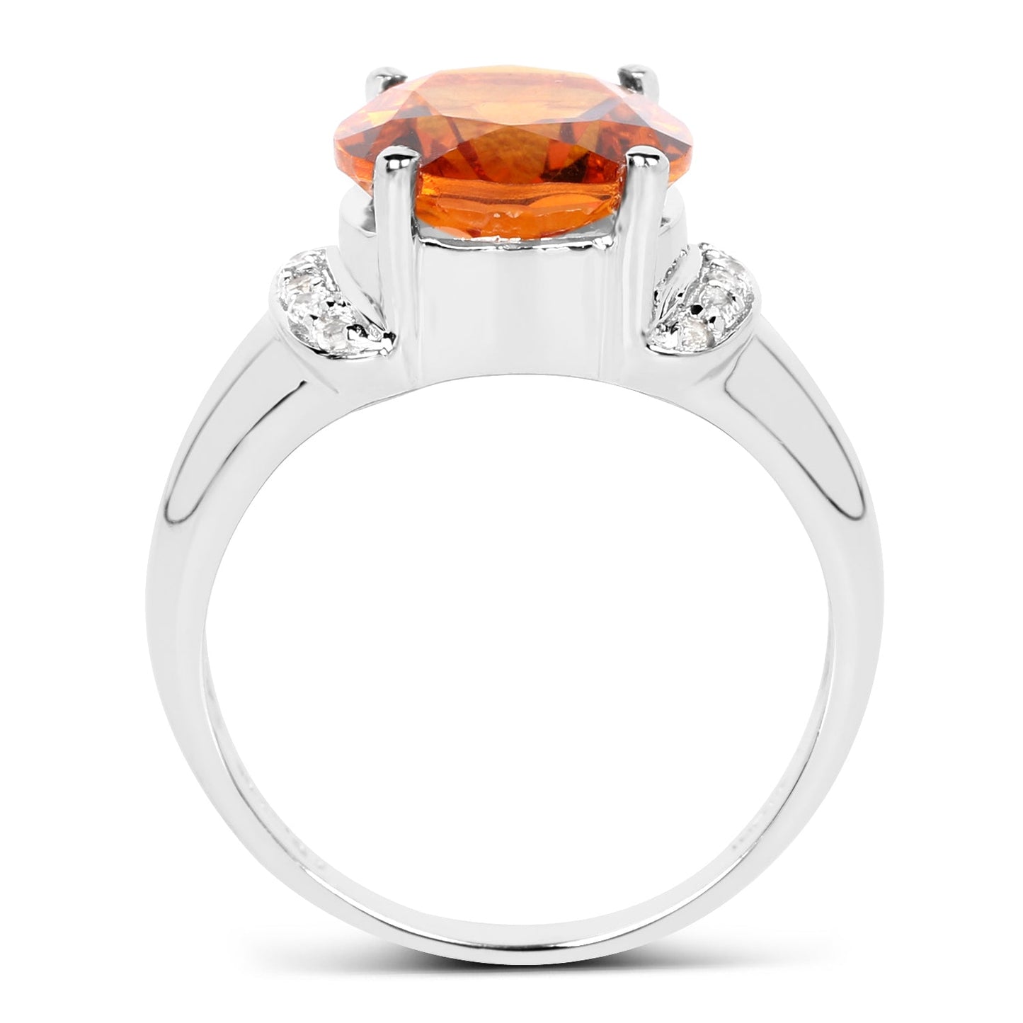3.94 Carat Genuine Madeira Citrine & White Topaz .925 Sterling Silver Ring Bids.com