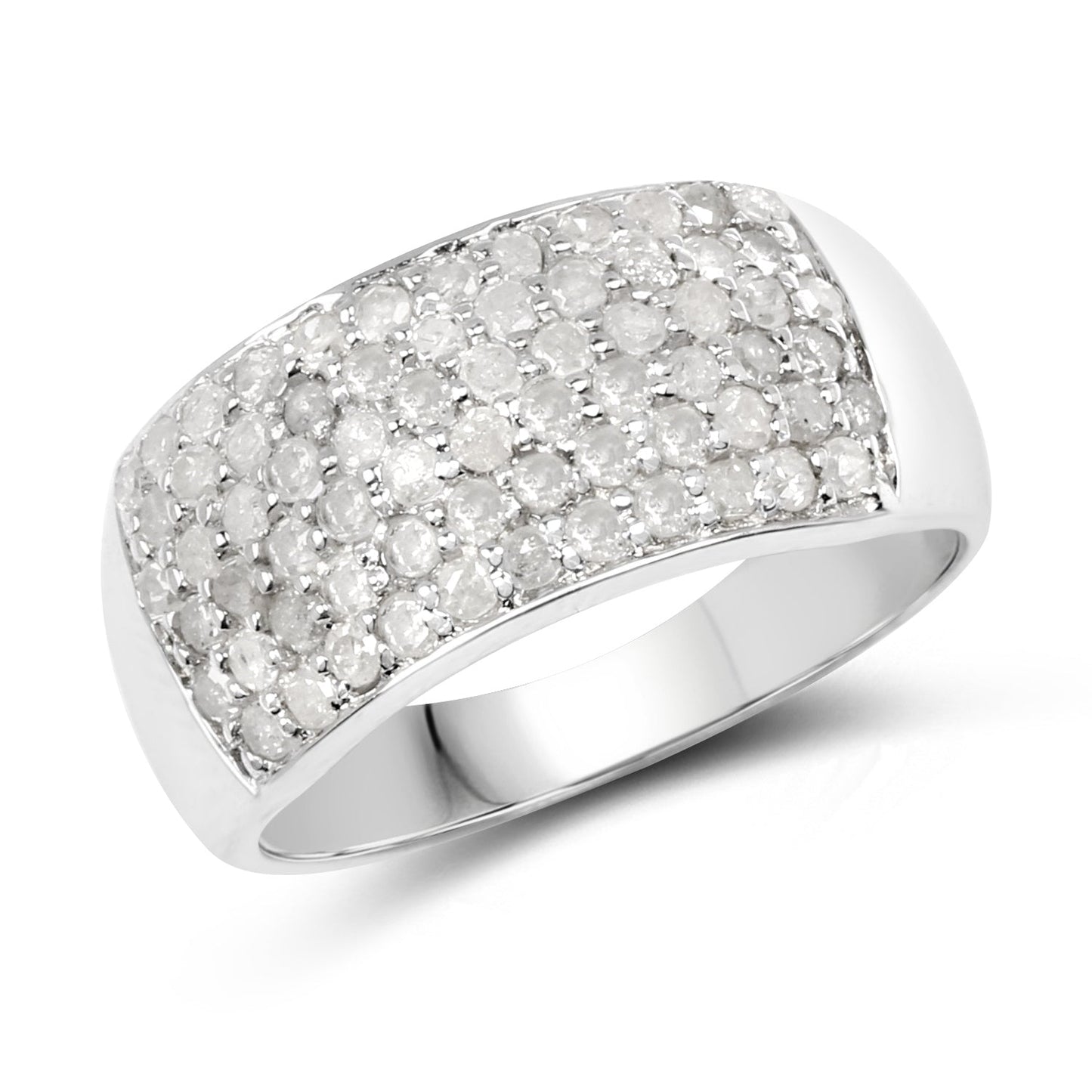 1.21 Carat Genuine White Diamond .925 Sterling Silver Ring Bids.com