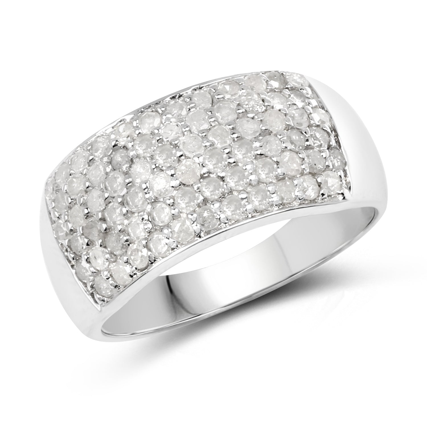 1.21 Carat Genuine White Diamond .925 Sterling Silver Ring Bids.com