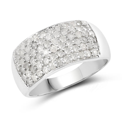 1.21 Carat Genuine White Diamond .925 Sterling Silver Ring Bids.com