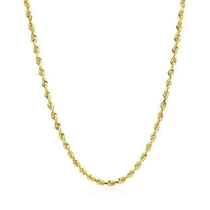 2.5mm 14k Yellow Gold Solid Diamond Cut Rope Chain Bids.com