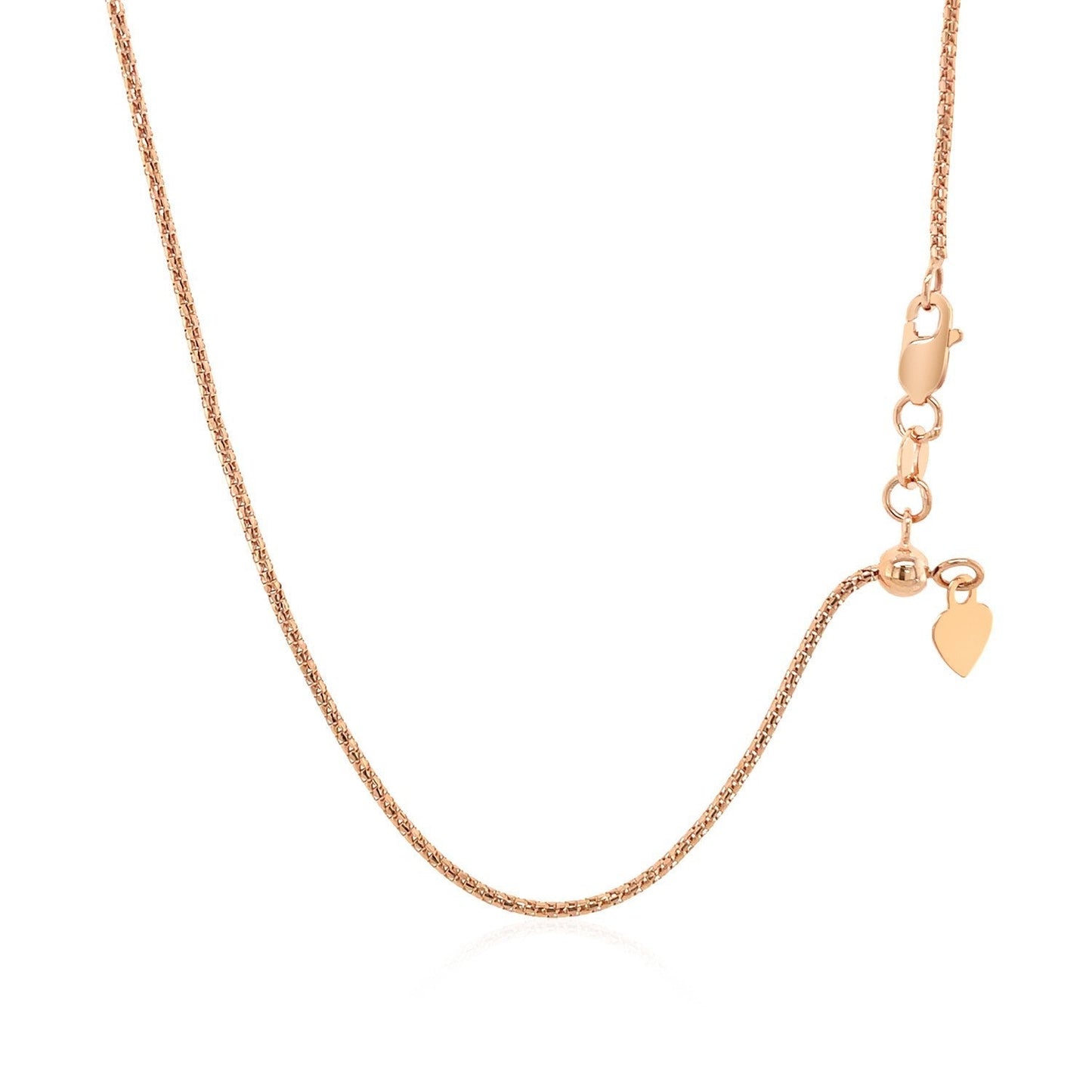 14k Rose Gold Adjustable Popcorn Chain 1.3mm Bids.com