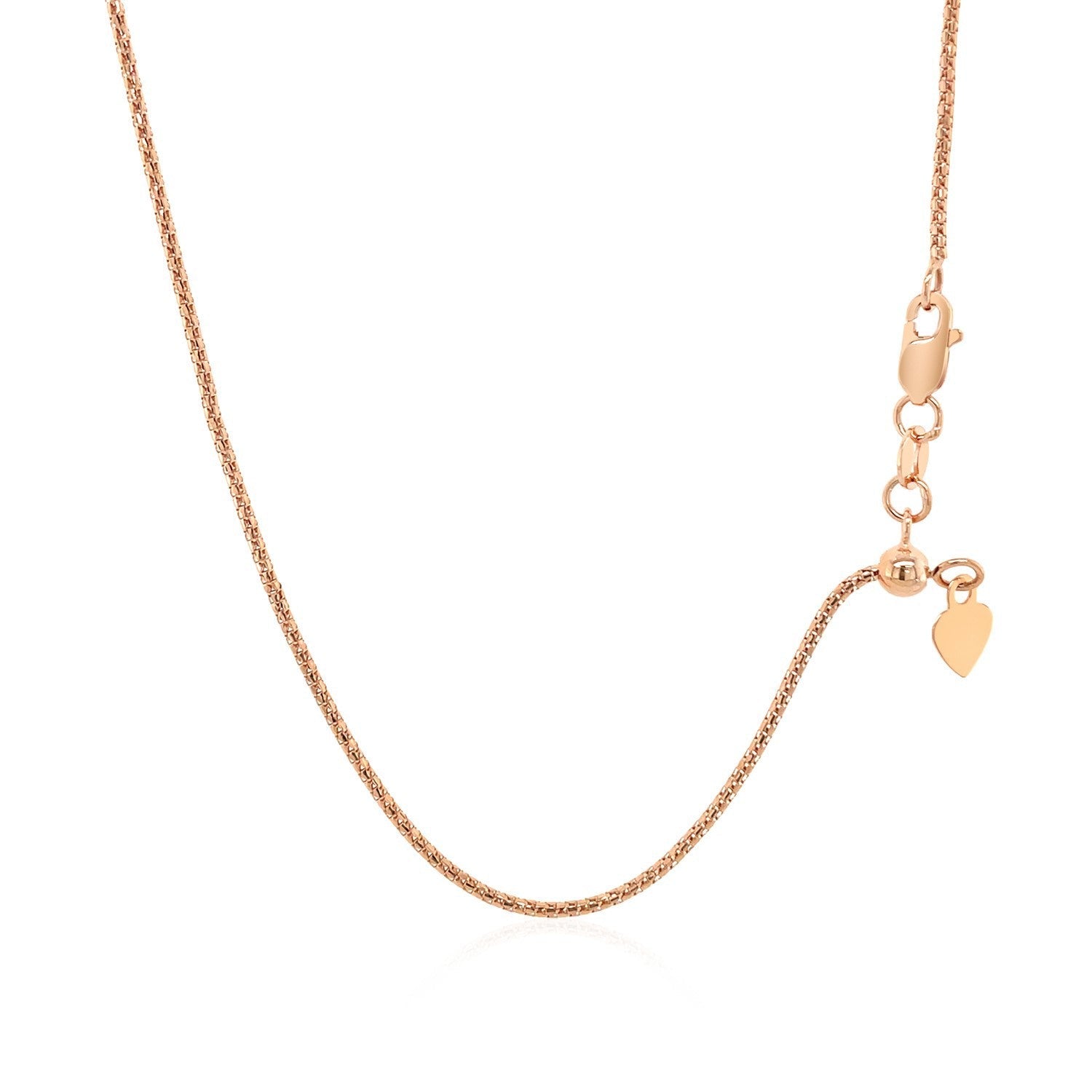 14k Rose Gold Adjustable Popcorn Chain 1.3mm Bids.com