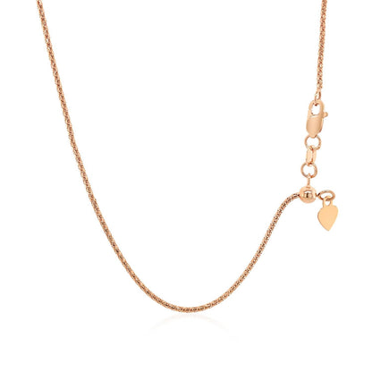 14k Rose Gold Adjustable Popcorn Chain 1.3mm Bids.com