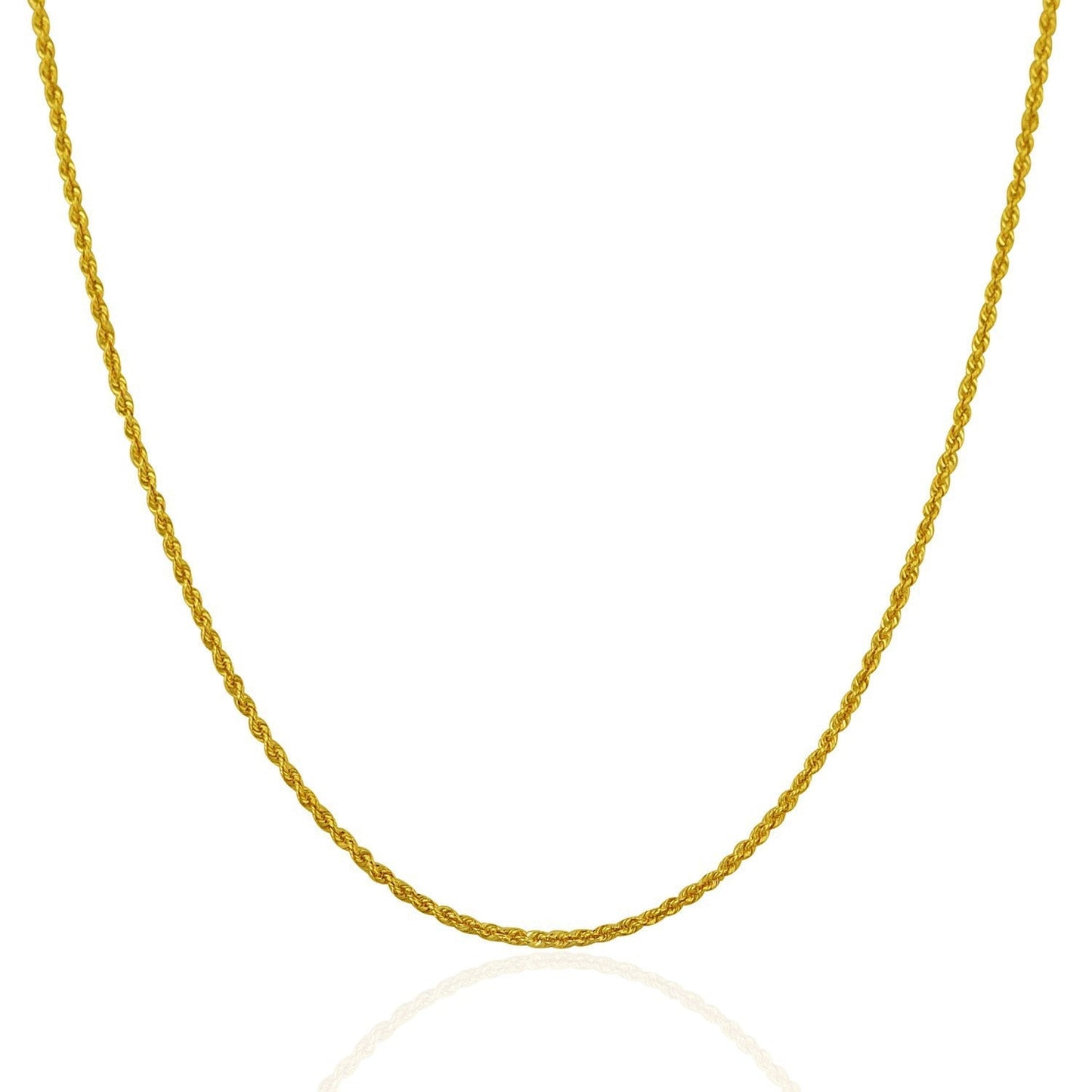 14k Yellow Gold Solid Rope Chain 1.25mm Bids.com