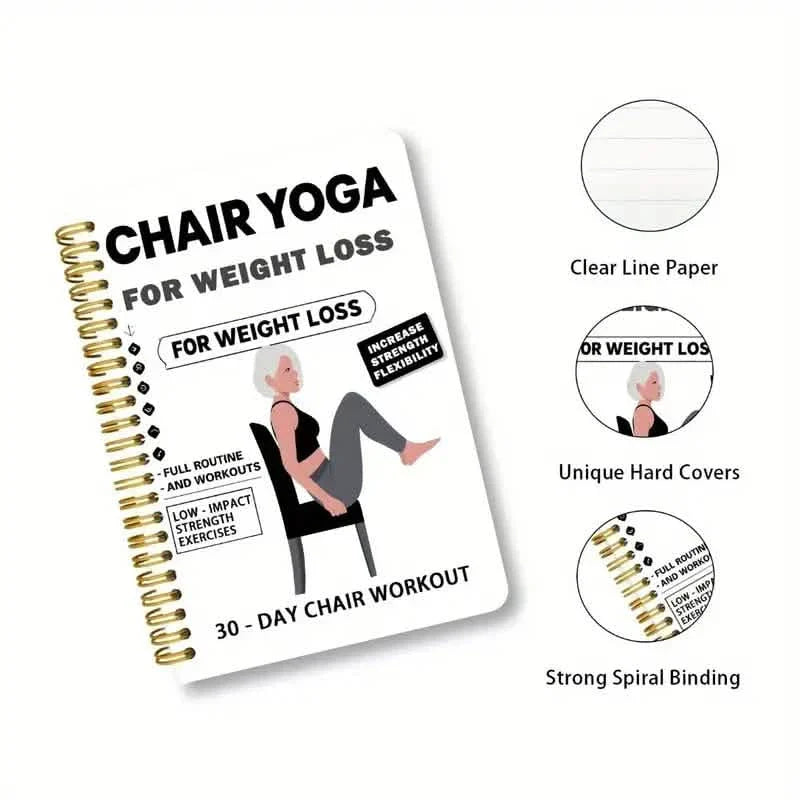 30-Day Chair Yoga Notebook | 15-Min Daily Workouts & Guide DailySale