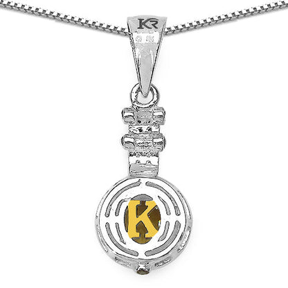 1.00 Carat Genuine Citrine, Champagne Diamond & White Diamond .925 Sterling Silver Pendant Bids.com